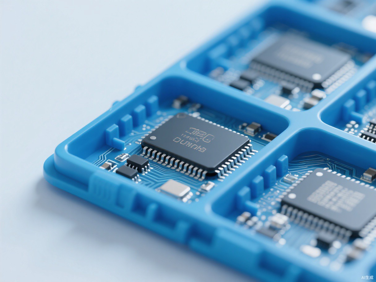 Integrated circuits arranged in antistatic trays