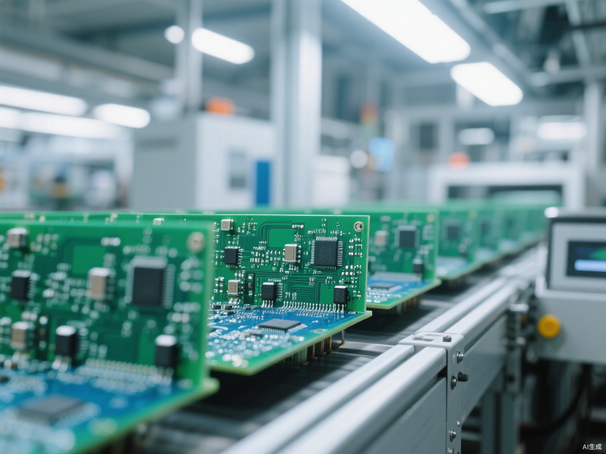 Finished PCBA boards in a modern inspection line